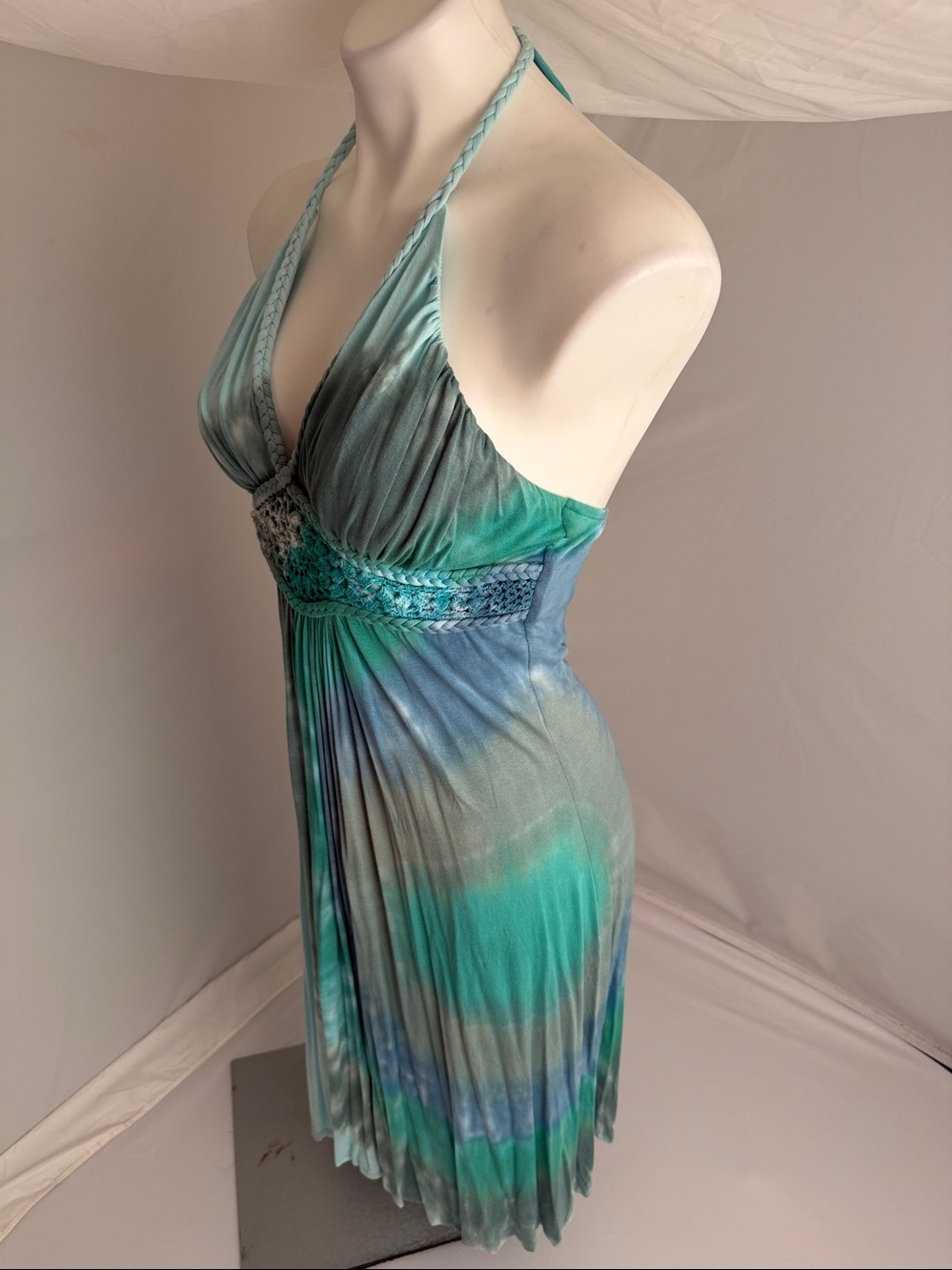 Sky Sabola multicolor tie-dye halter dress M - Picture 4 of 13